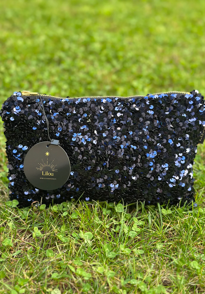 Pochette Plate Celia Sequins Bleue - Lilou