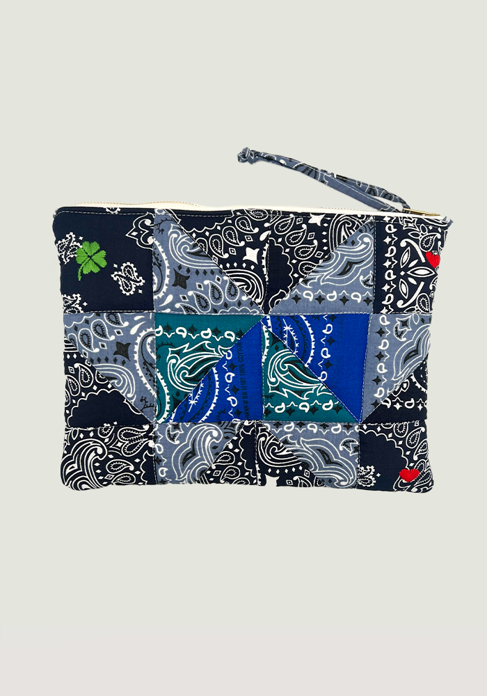 Pochette Patchwork Bandana Navy Colorblock - Call It By Your Name