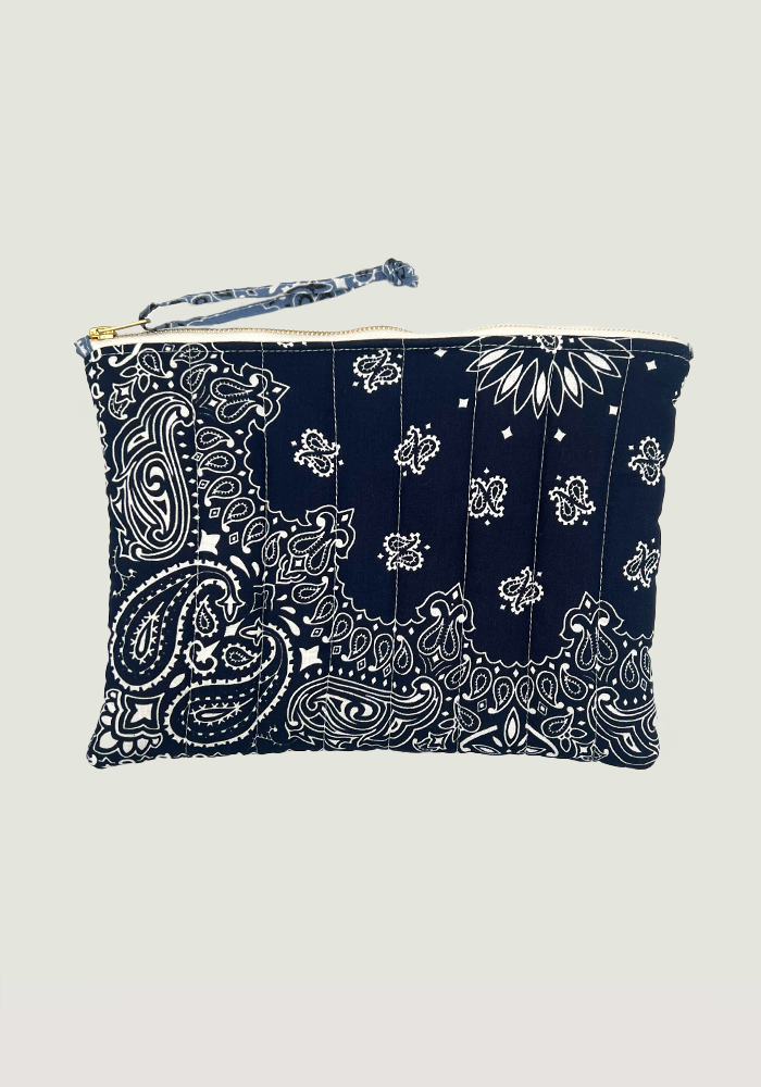 Pochette Patchwork Bandana Navy Colorblock - Call It By Your Name