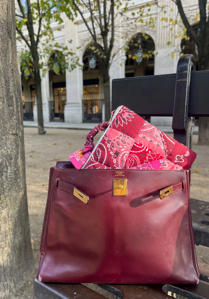 Pochette Patchwork Bandana Bordeaux Colorblock - Call It By Your Name