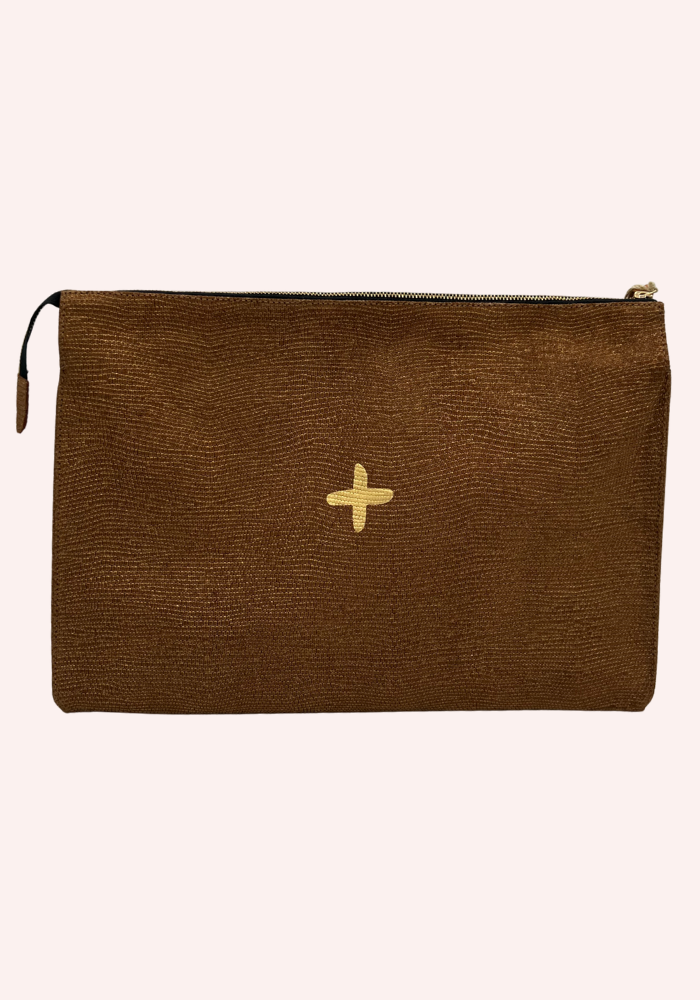 Pochette Prince En Cuir Sand Café - Isabelle Varin