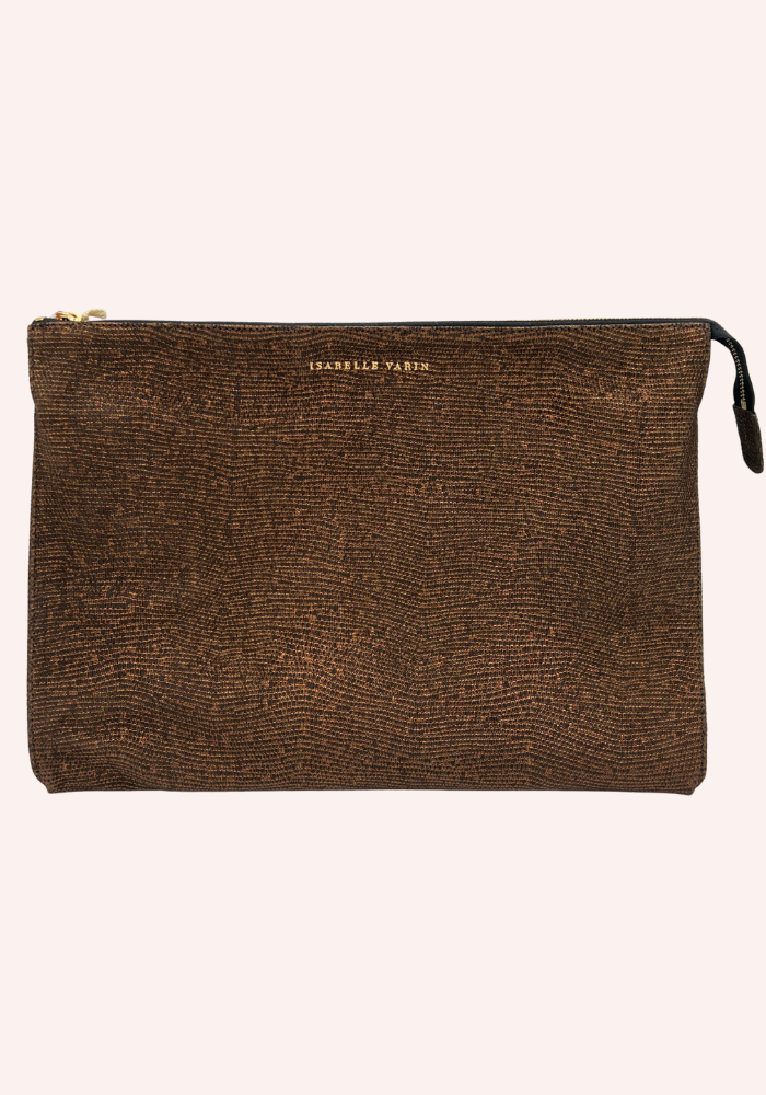 Pochette Prince En Cuir Sand Café - Isabelle Varin