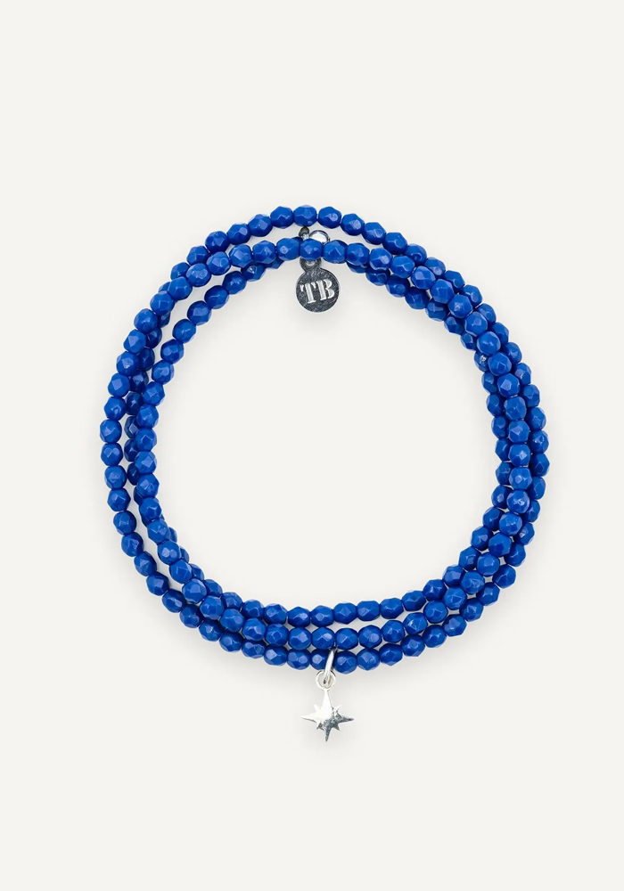 Bracelet 3 Tours Ou Collier Polaire Bleu Majorelle - Têtes Blondes