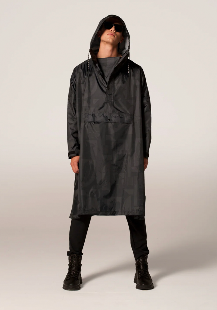 Poncho De Pluie Back To Black Art Camo - Rainkiss