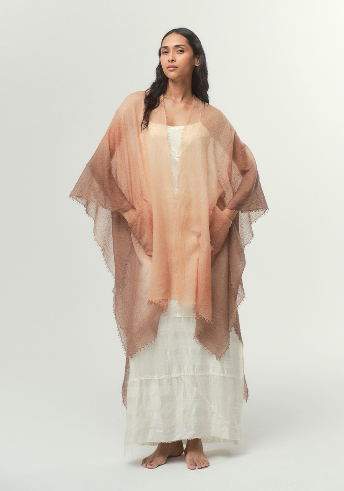 Cape Woven Semi Felted Brown - Mirror In The Sky