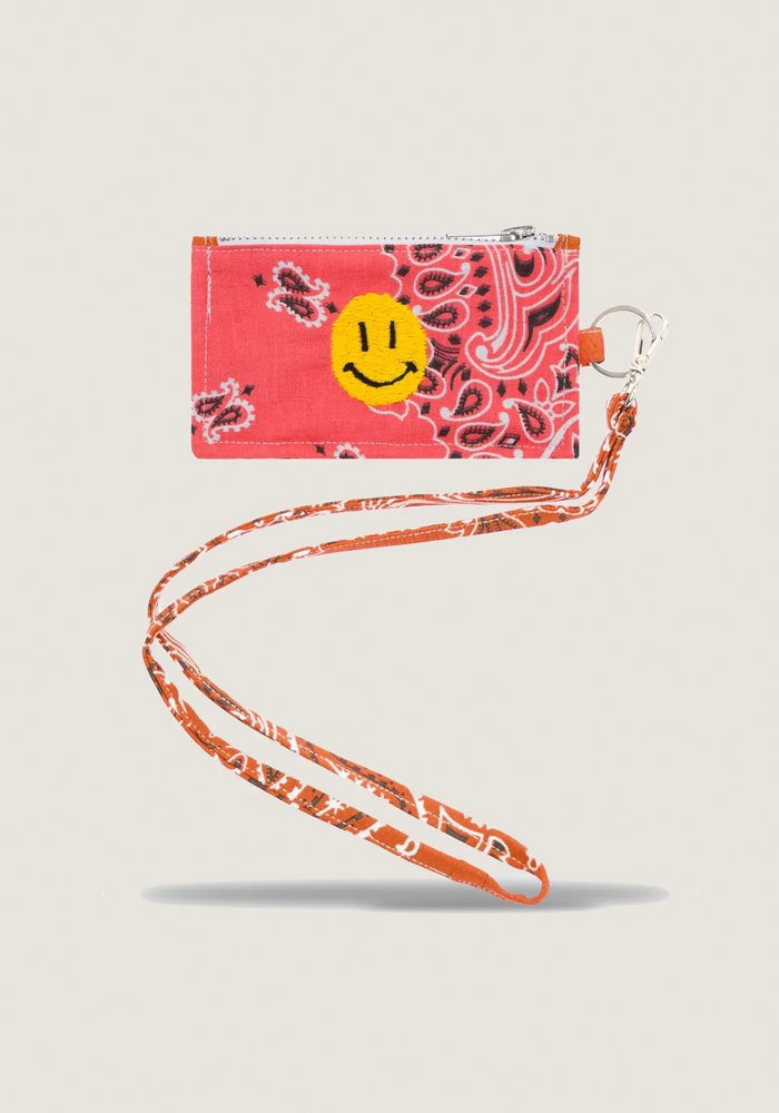 Porte-Cartes Bandana Happy Face Honey Suckle Burnt Orange - Call It By Your Name