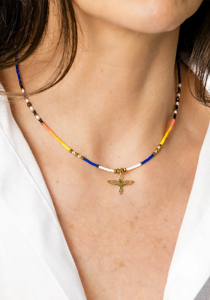 Collier Ras-De-Cou Eagle Indian - Têtes Blondes