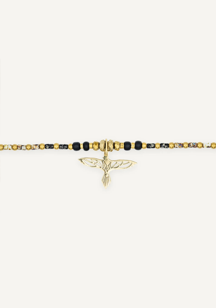 Collier Ras-De-Cou Eagle Noir Rock - Têtes Blondes