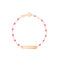 Children's Bracelet Little Gigi Rectangle Plate Fluo Pink Resin Rose Gold 13cm