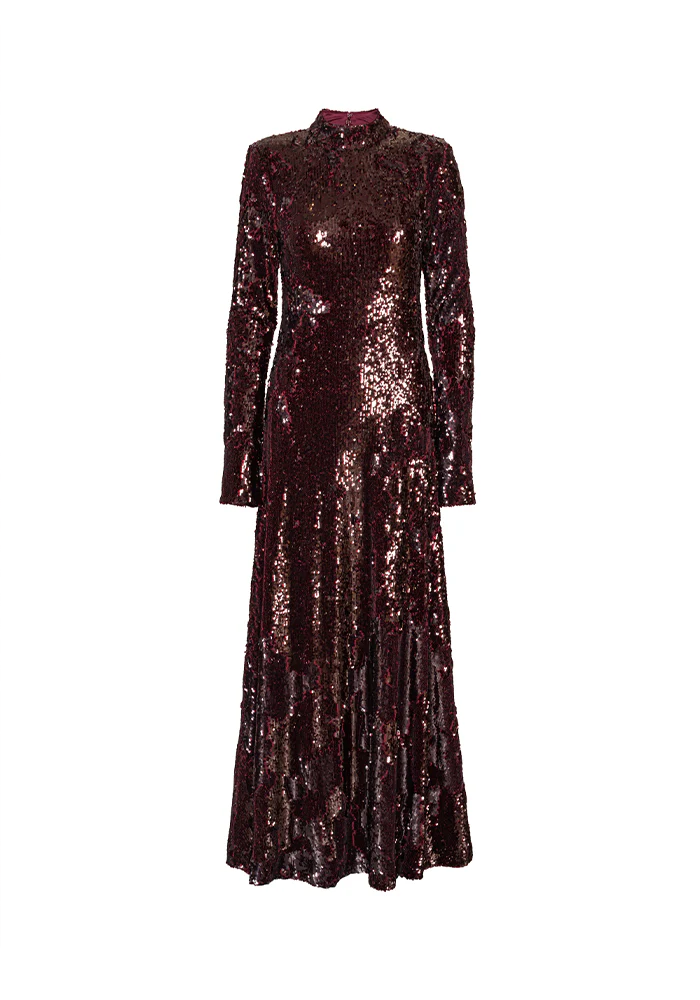 Robe Sequins Bordeaux