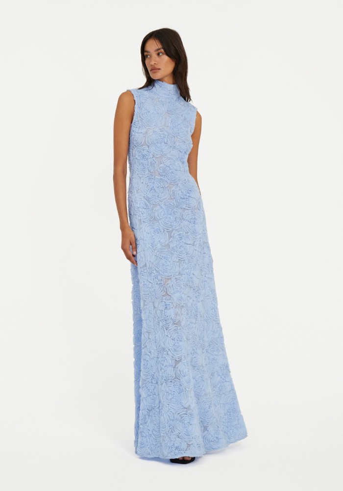 Robe Flower Mesh Bleue - Rotate