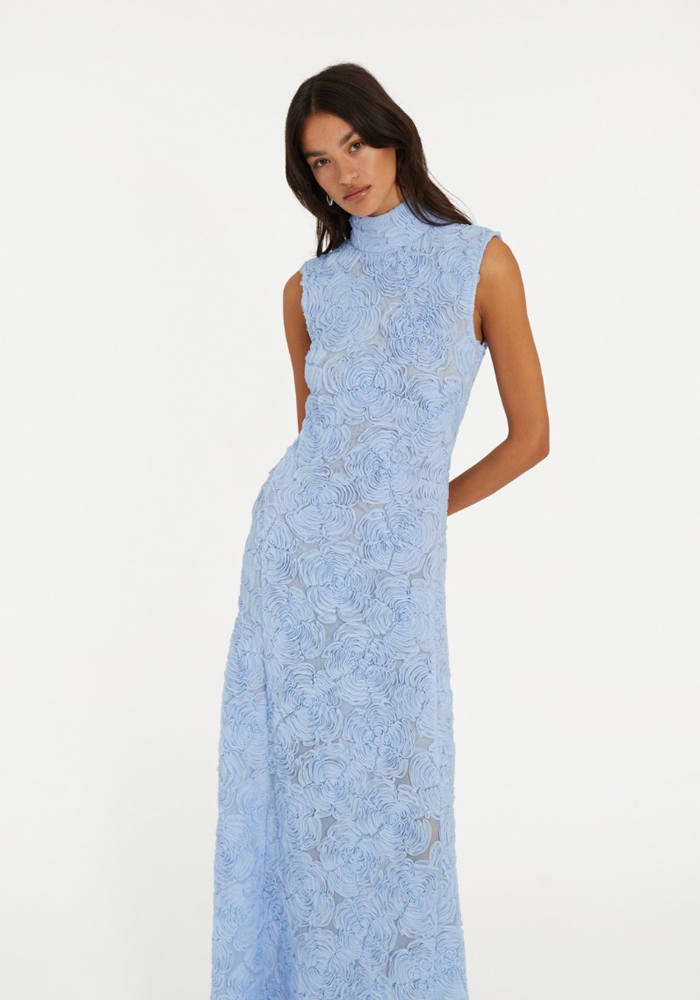 Robe Flower Mesh Bleue - Rotate