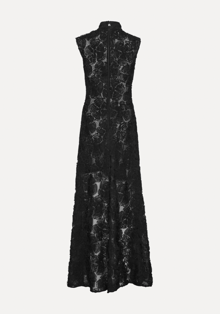 Robe Flower Mesh Noire