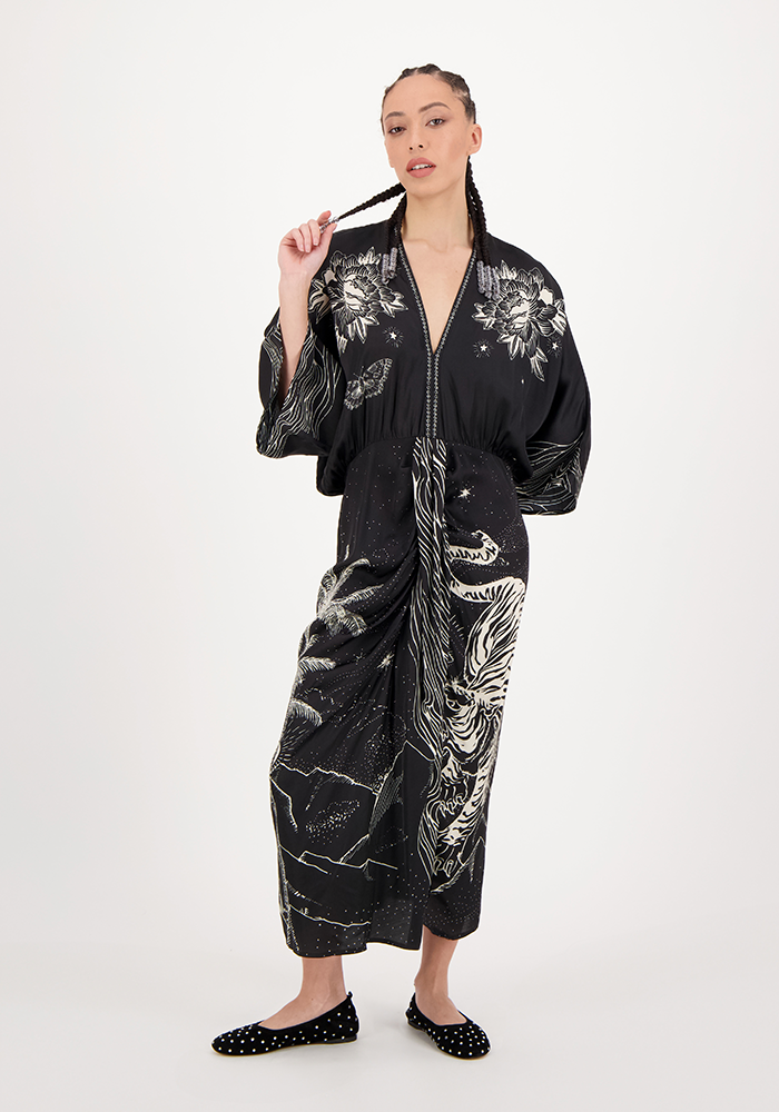 Robe Kimono Sophia Black Magic - Me369