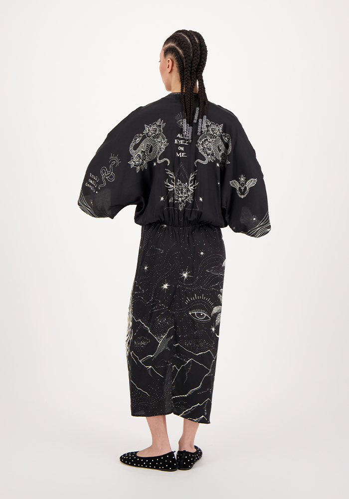 Robe Kimono Sophia Black Magic - Me369