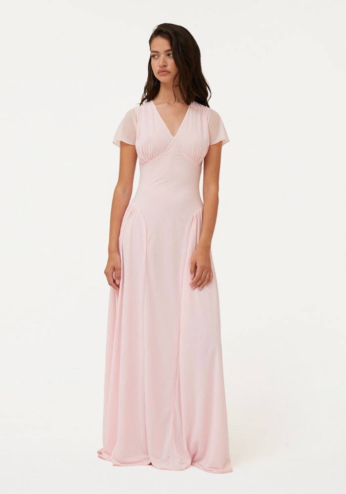 Robe Maxi V Neck Rose Pale - Rotate