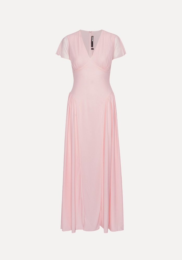 Robe Maxi V Neck Rose Pale - Rotate