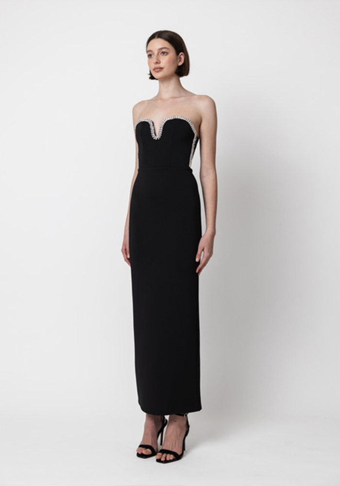 Robe Longue Bustier À Strass - Meraki Official