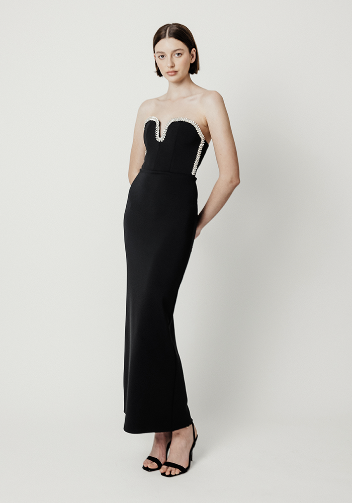 Robe Longue Bustier À Strass - Meraki Official