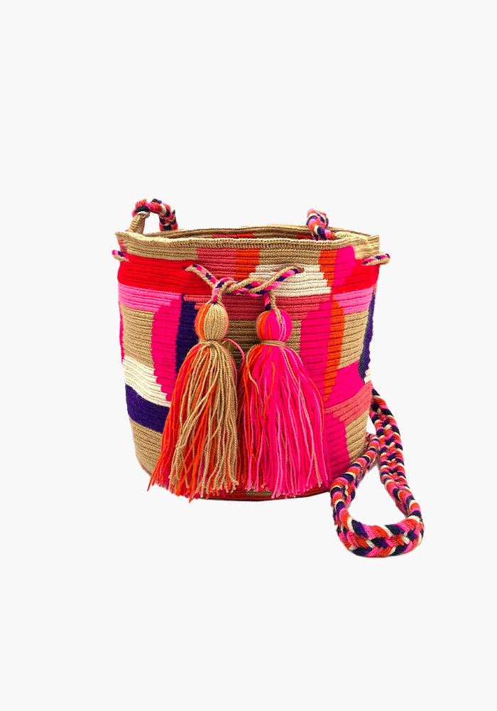 Sac Seau M Beige Fushia Violet - Guanabana