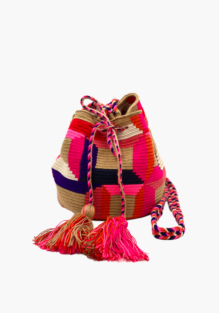 Sac Seau M Beige Fushia Violet - Guanabana