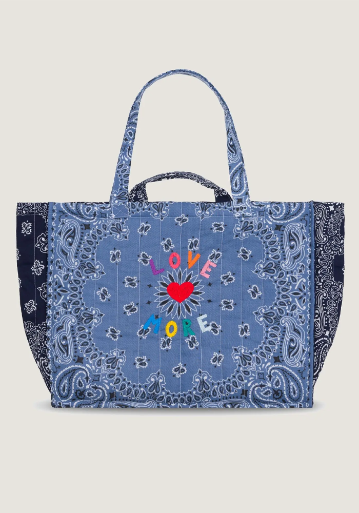 Sac Maxis Cabas Love More Chambray Navy - Call It By Your Name