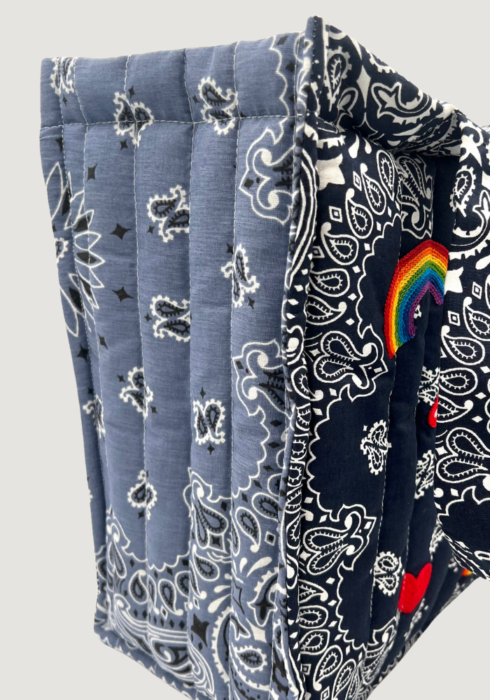 Cabas Matelassé Bandana Bleu Emojis Moyen Modèle - Call It By Your Name
