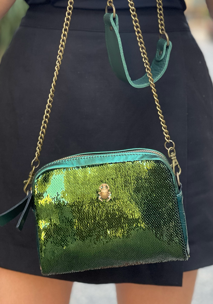Peps Scarabée Green Sequin Bag