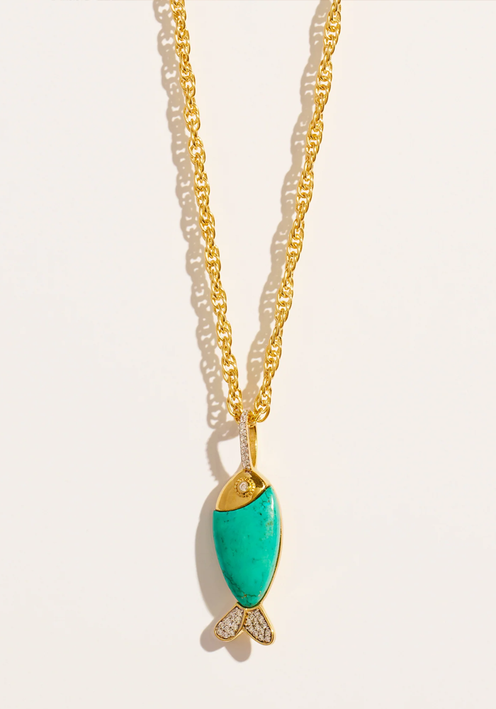 Sautoir Poisson Turquoise - Be Maad
