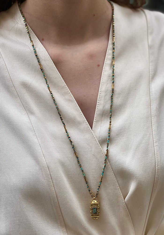 Sautoir Multi Perles Amulette - Blush Sélection Bijoux