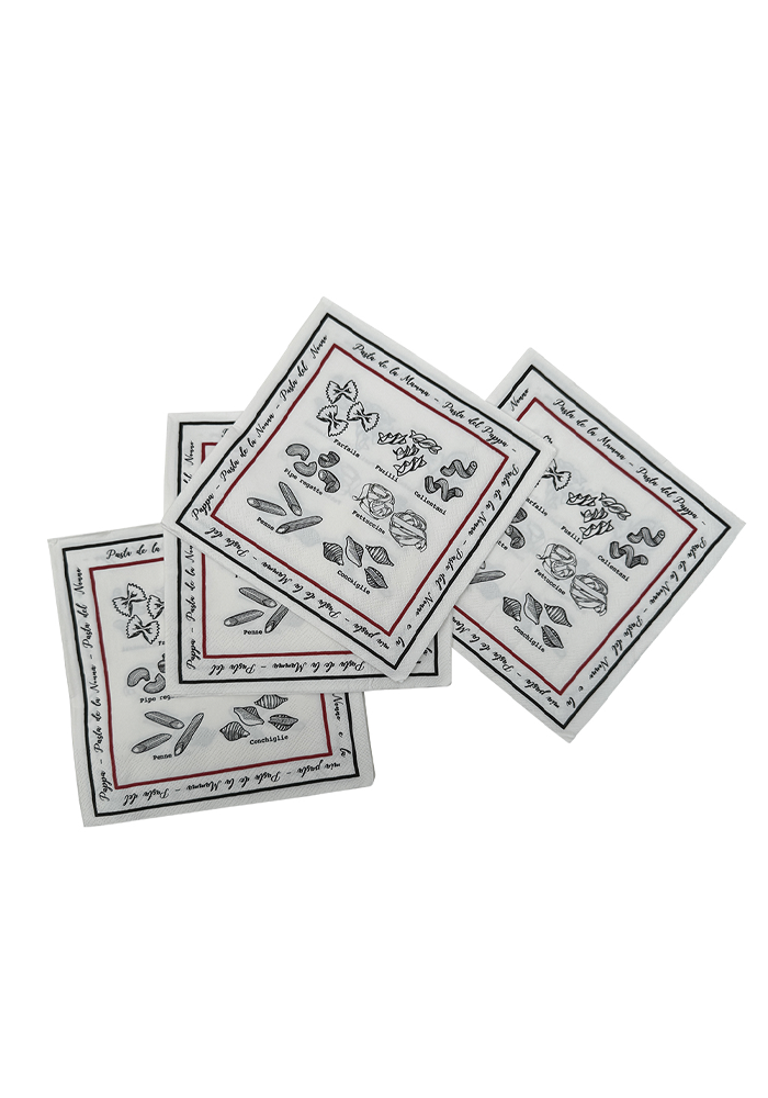 Lot De 20 Serviettes En Papier Motifs Pasta - Blush Sélection Décoration