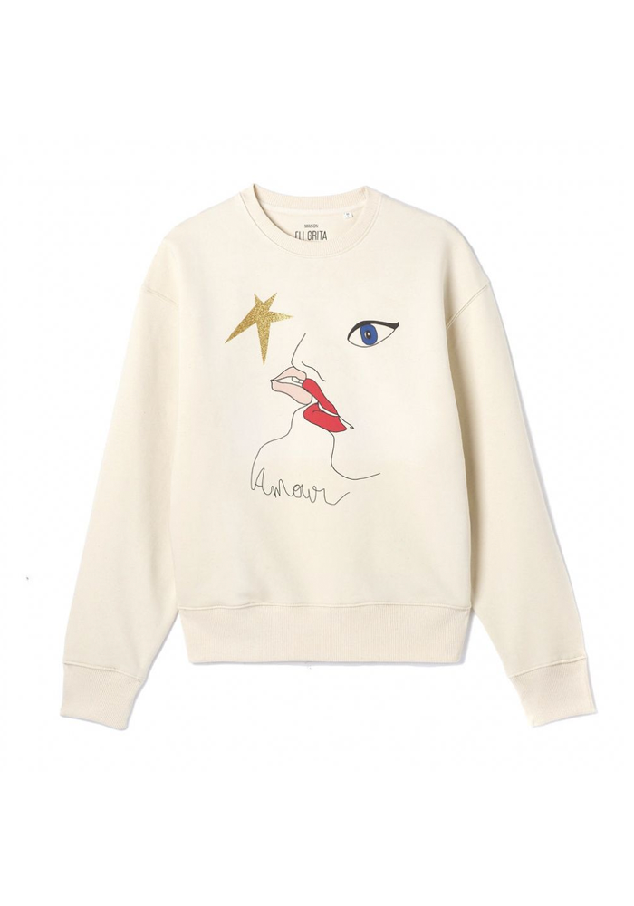 Sweat L'amoureuse Beige - Eli Grita