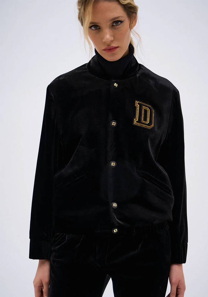 Veste Teddy Dav Velours Noire - DMN Paris