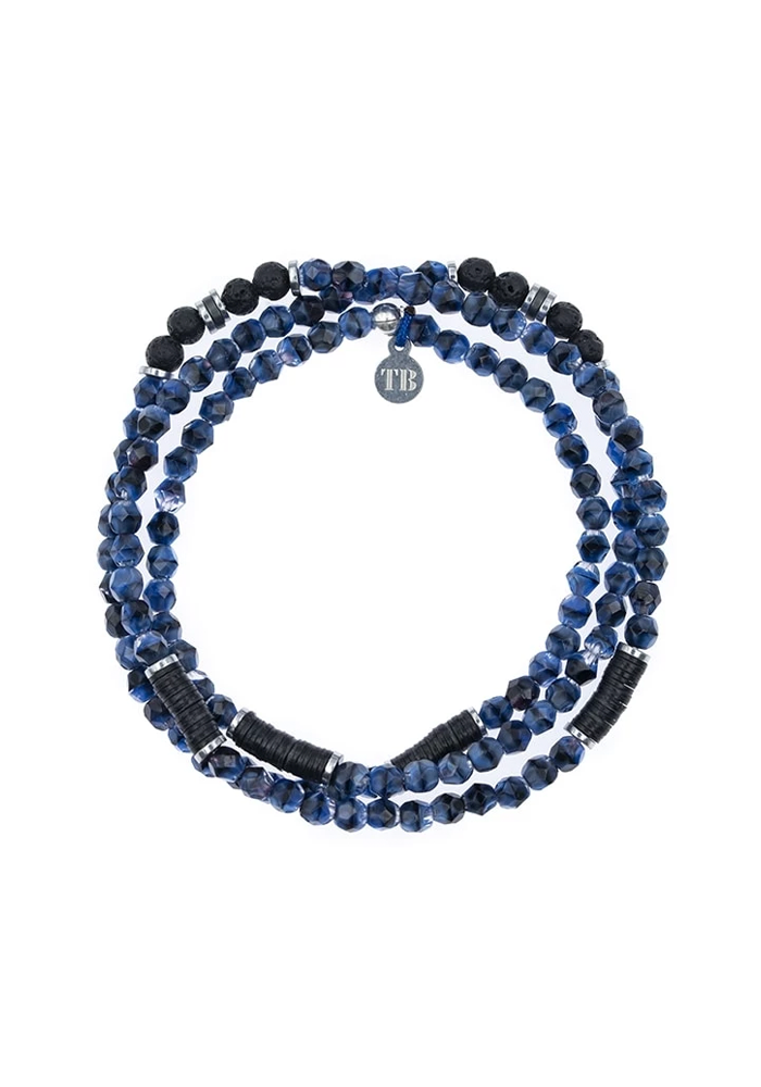 Bracelet 3 Tours Ou Collier Gentleman Denim - Têtes Blondes