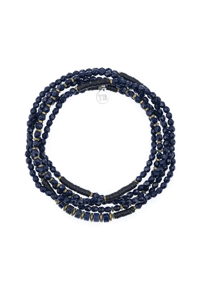 Bracelet 5 Tours Ou Sautoir Gentleman Navy - Têtes Blondes