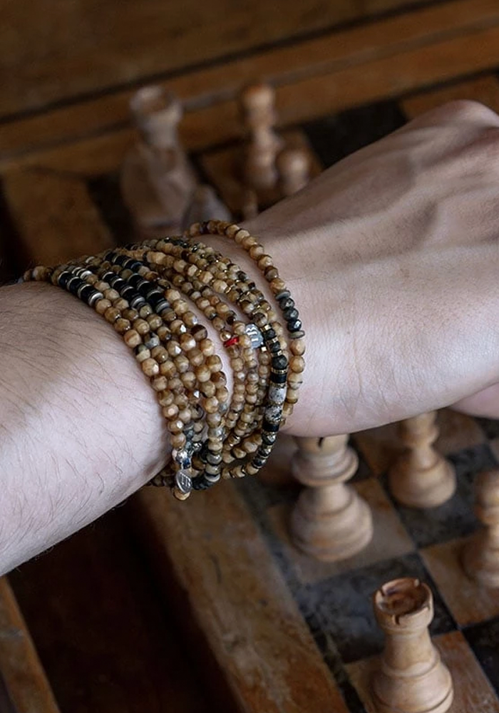 Bracelet 3 Tours Ou Collier Gentleman Snake - Têtes Blondes