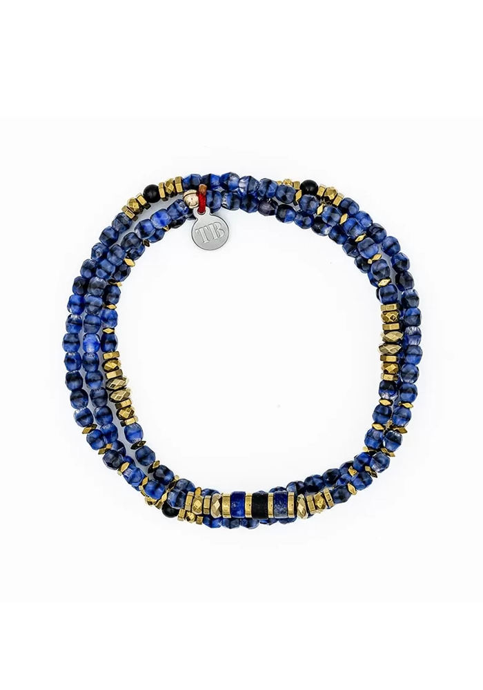 Bracelet 3 Tours Ou Collier Ocean Denim - Têtes Blondes