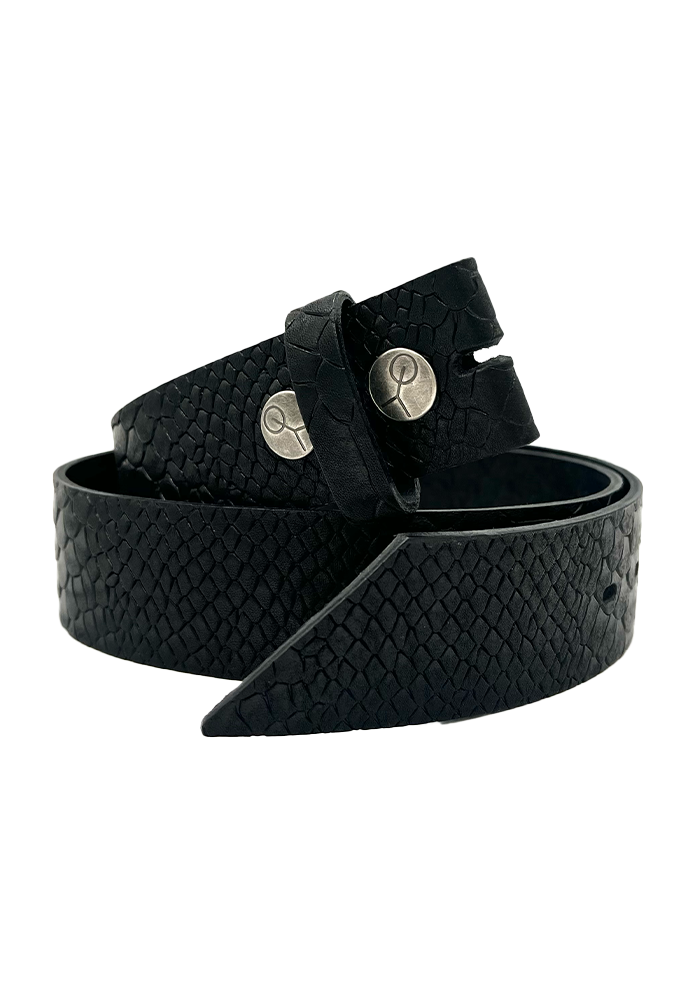 Tige De Ceinture Cuir Preto Python Noire - Yolete