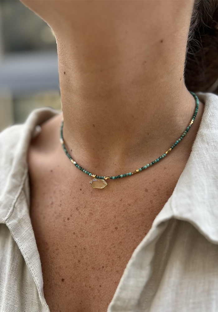 Choker Hexa Turquoise - Hanka Ïn 