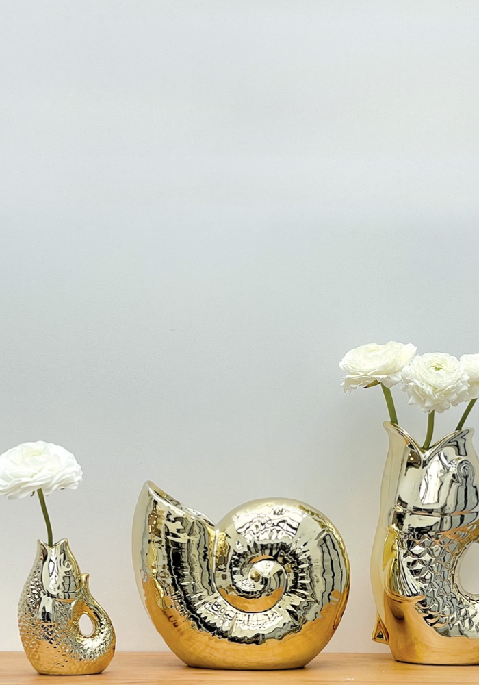 Vase Poisson Doré Petit Modèle - Sélectionné par Blush