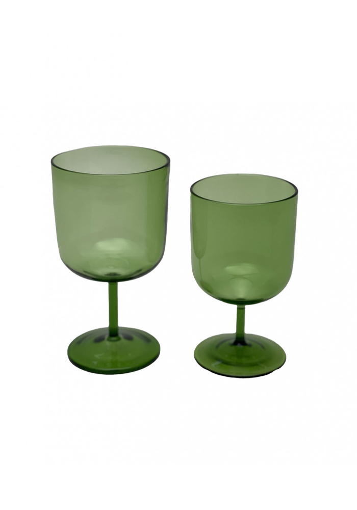 Small Green Stemmed Glass