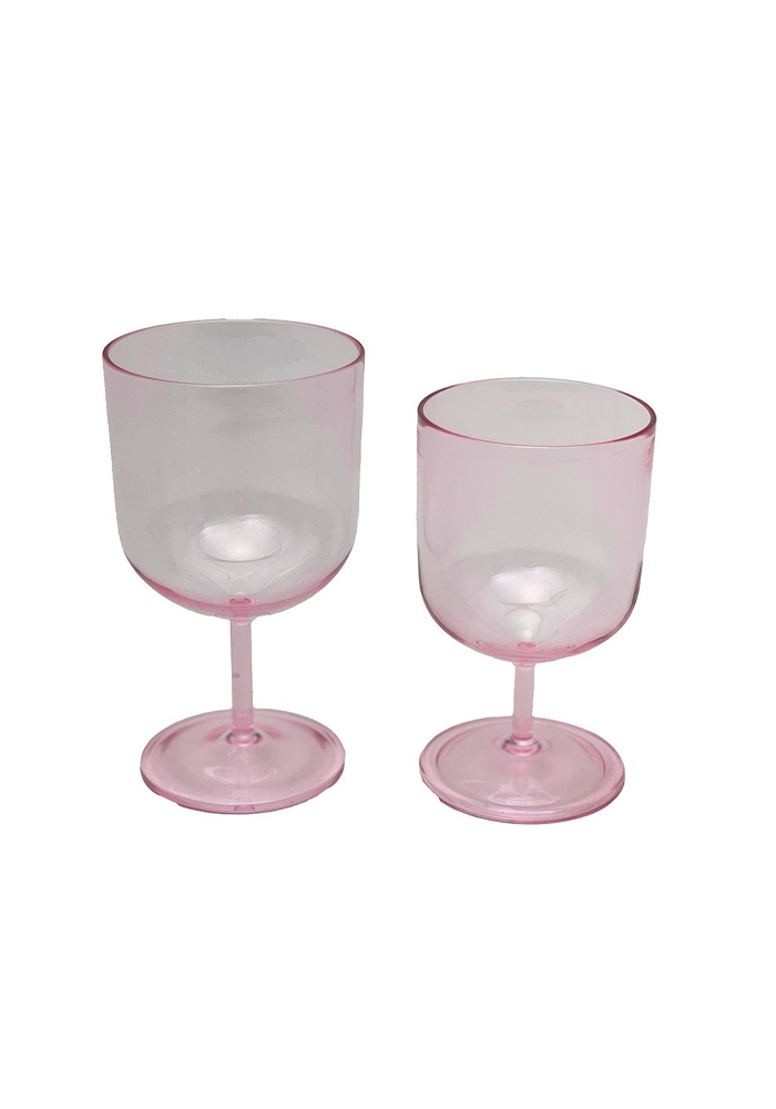 Verre À Pied Grand Modèle Rose - Bazar De Luxe