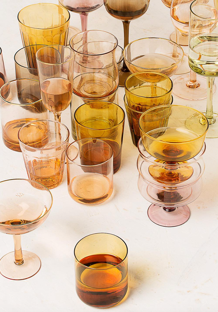 Set De 6 Coupes A Champagne Rose Et Ambre - Blush Sélection Décoration