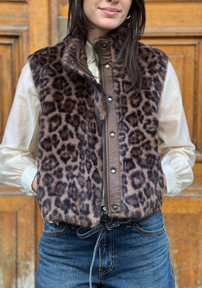 Gilet Eileen Léopard - Lou Andrea