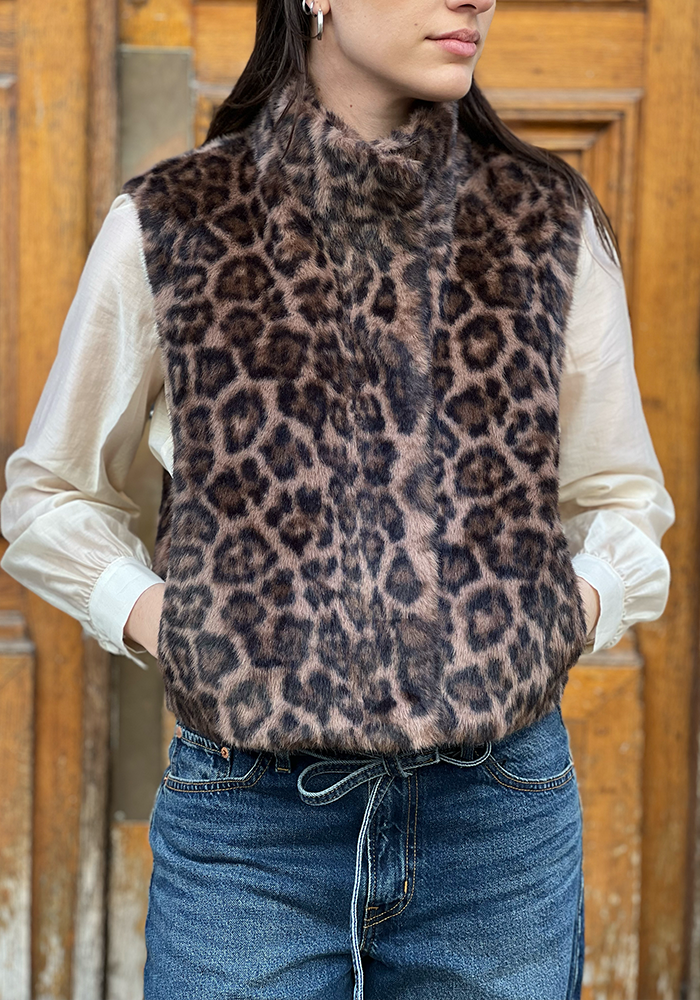 Gilet Eileen Léopard - Lou Andrea