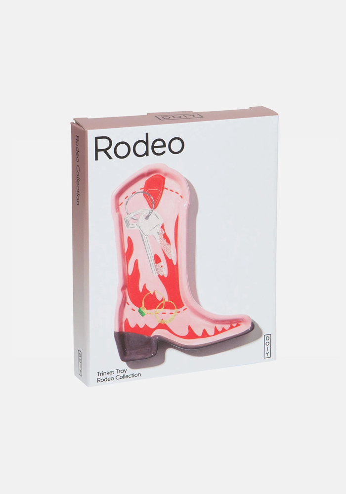 Vide Poche Cowboy Boots Rose Et Rouge - DOIY Design