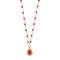 Lucky Cashmere Necklace Rose Gold Diamond And Poppy Resins 42cm