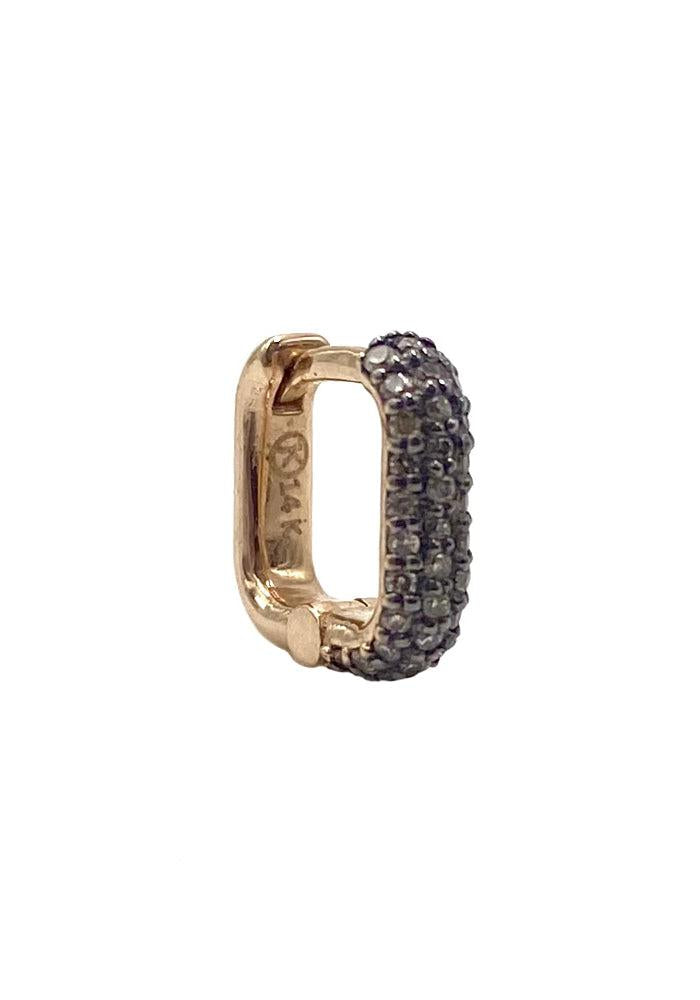 Créole Carrée Pavée Diamants Champagne - Kismet By Milka