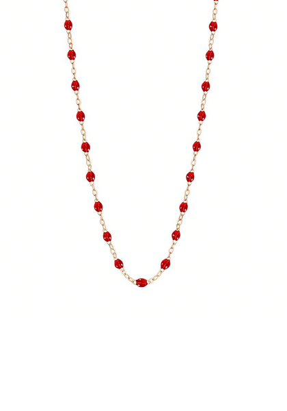 Collier Classique Gigi Or Rose Et R sines Rouge Rubis 42cm Gigi