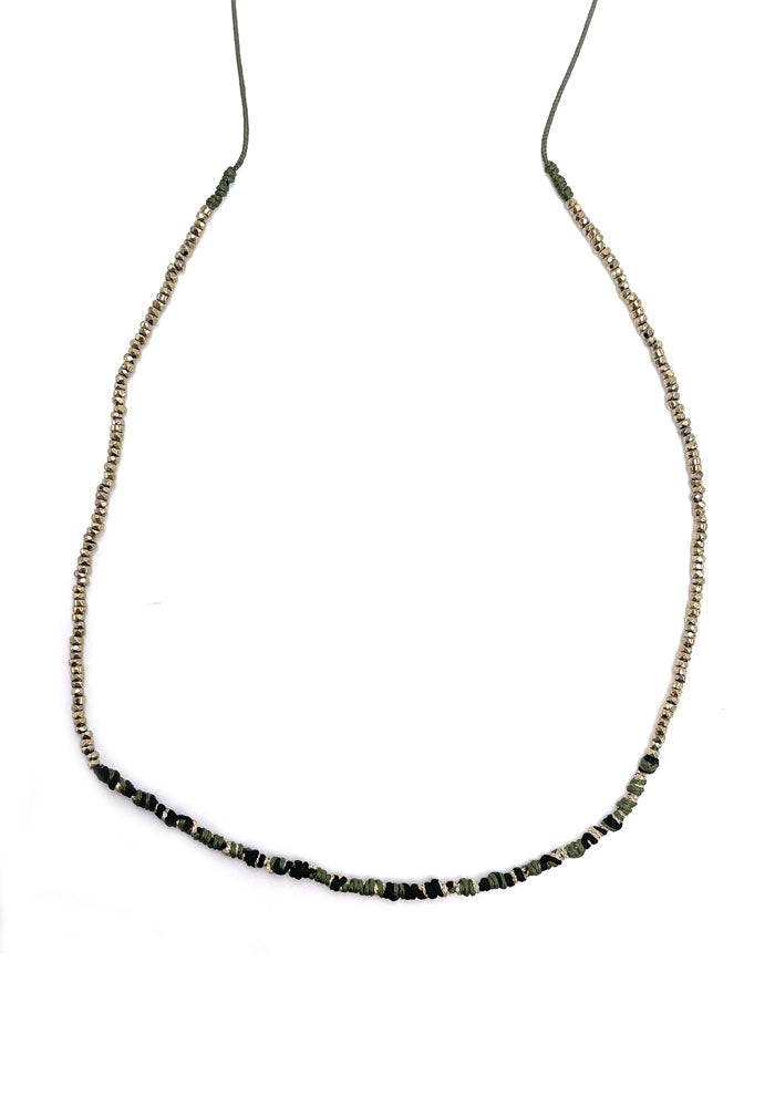 Khaki And Black Hematite Necklace